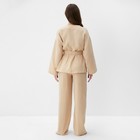 Комплект женский (рубашка на запах, брюки) KAFTAN Basic размер 52-54, бежевый - Фото 6