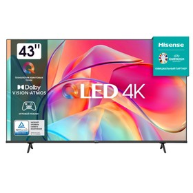 Телевизор Hisense 43E7KQ, 43", 3840x2160, DVB-T2/C/S2, HDMI 3, USB 2, Smart TV, чёрный 10247285