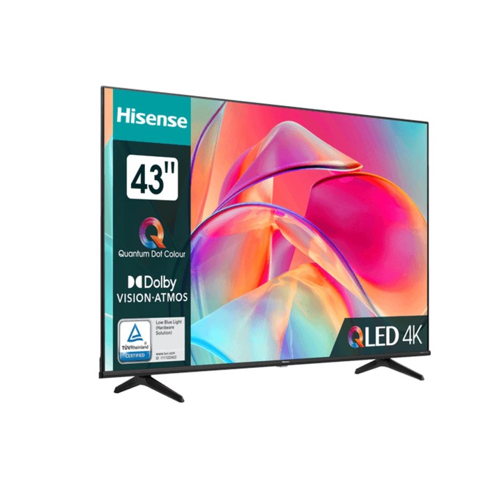 Телевизор Hisense 43E7KQ, 43", 3840x2160, DVB-T2/C/S2, HDMI 3, USB 2, Smart TV, чёрный