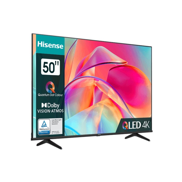 Телевизор Hisense 50E7KQ, 50", 3840x2160, DVB-T2/C/S2, HDMI 3, USB 2, Smart TV, чёрный