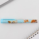 Ручка шариковая синяя паста 0.7 мм с колпачком «Пёсики» пластик - Фото 4