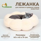 Лежанка для животных "Облако", 40*19 см, бело-персиковая - фото 8719367