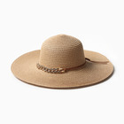 Шляпа женская MINAKU, цвет светло-коричневый, р-р 58 - фото 12095113