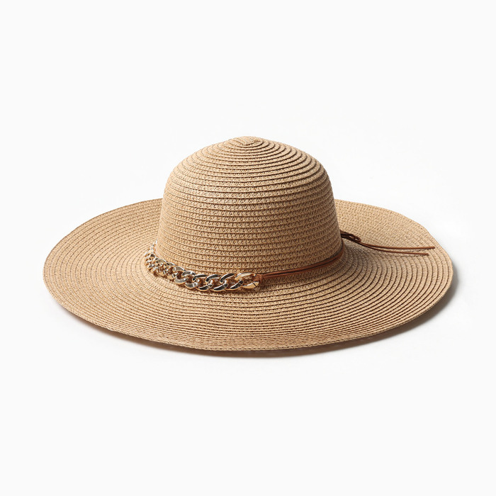 Шляпа женская MINAKU, цвет светло-коричневый, р-р 58 - Фото 1