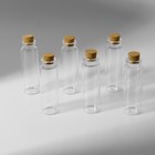 Набор баночек для хранения бисера, d=2.2×7 см, 6 шт., в контейнере, 14.5×8.5×3.5 см - Фото 3