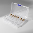 Набор баночек для хранения бисера, d=2.2×7 см, 6 шт., в контейнере, 14.5×8.5×3.5 см - Фото 6