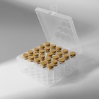 Набор баночек для хранения бисера, d=2×4 см, 25 шт., в контейнере, 11×11×5 см - Фото 6