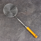 Дуршлаг-сито Шафран, d=13 см, глубина 3.5 см, длина 41 см, с деревянной ручкой, металл - Фото 1