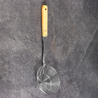 Дуршлаг-сито с деревянной ручкой 39см, диаметр13см, глубина 4,5см - Фото 2