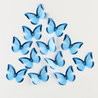 Декор для творчества «Бабочка», двухслойный, набор 12 шт., размер 1 шт. — 5 × 4 см, цвет голубой - фото 11109240