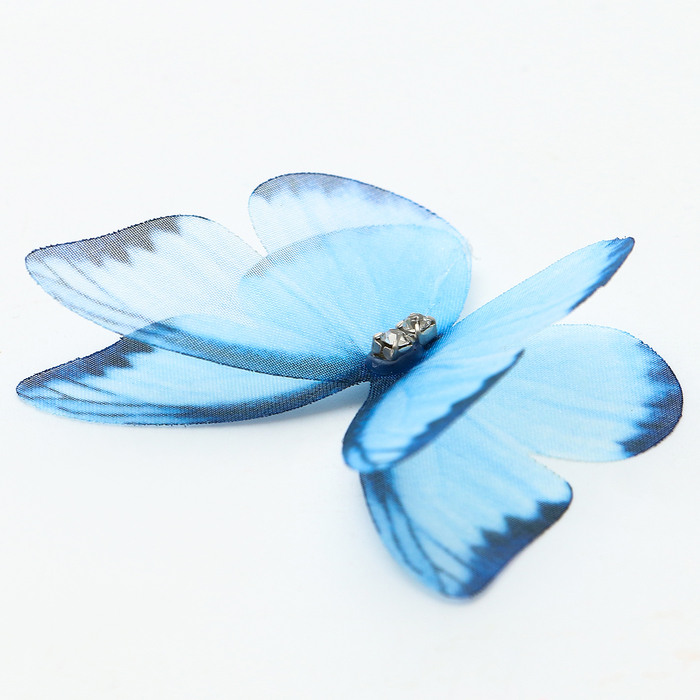 Декор для творчества «Бабочка», двухслойный, набор 12 шт., размер 1 шт. — 5 × 4 см, цвет голубой