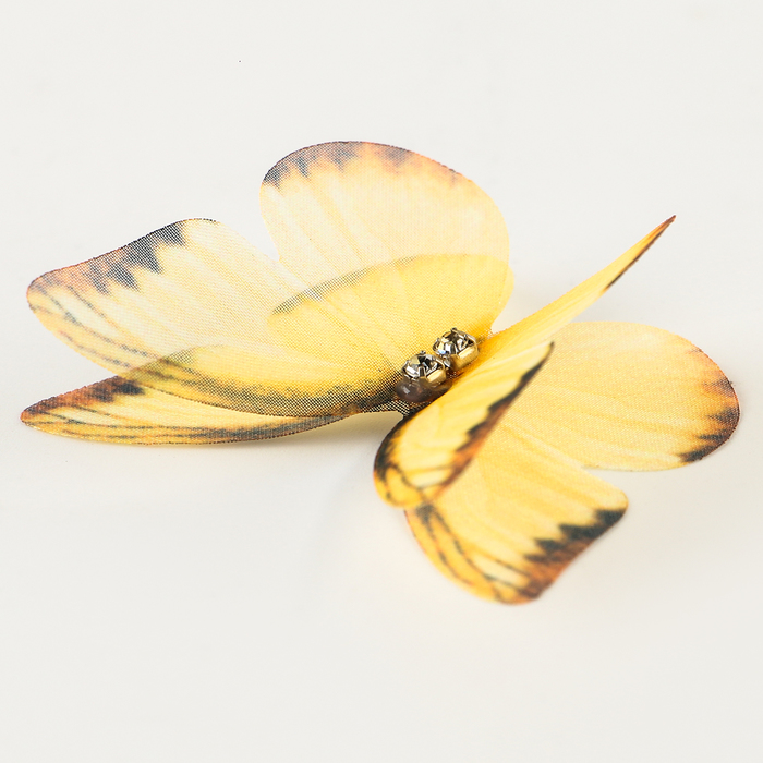 Декор для творчества «Бабочка», двухслойный, набор 12 шт., размер 1 шт. — 5 × 4 см, цвет жёлтый