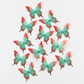 Декор для творчества «Бабочка пеструшка», двухслойный, набор 12 шт., размер 1 шт. — 5×5 см