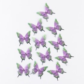 Декор для творчества «Бабочка хохлатка», двухслойный, набор 12 шт., размер 1 шт. — 5×5 см