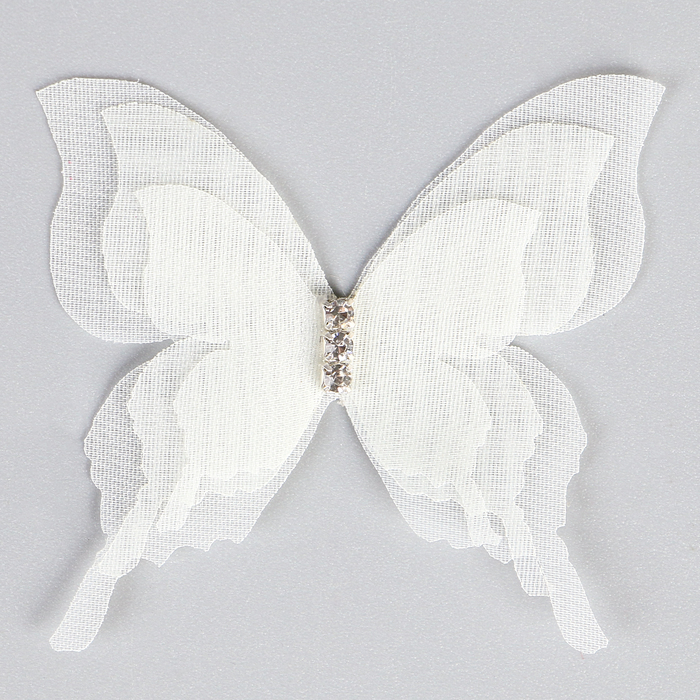 Декор для творчества «Бабочка», трёхслойный, набор 12 шт., размер 1 шт. — 5 × 4,5 см, цвет молочный