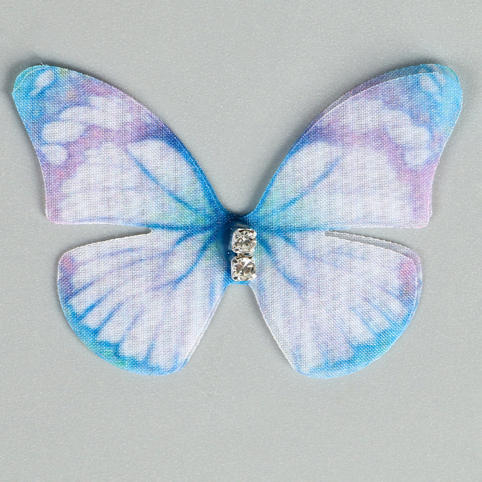 Декор для творчества «Бабочка», двухслойный, набор 12 шт., размер 1 шт. — 5 × 4 см, цвет голубой