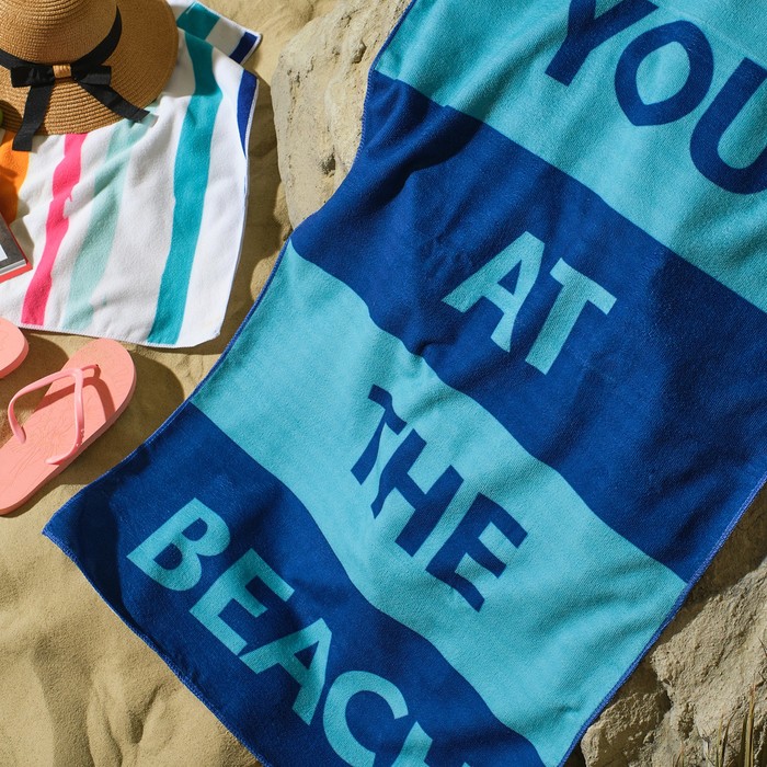 Полотенце пляжное Этель "See you", 70*140 см,250гр/м2, 100%п/э - фото 1897728728