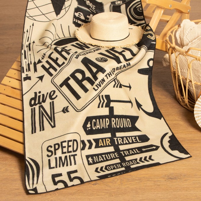 Полотенце пляжное «Этель» Travel, 70×140 см - Фото 1