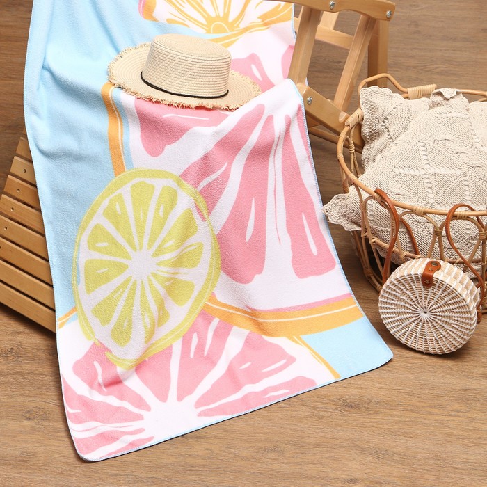 Полотенце пляжное «Этель. Цитрусы», 70×140 см - Фото 1