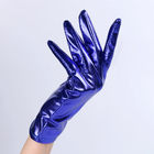 Карнавальный аксессуар- перчатки , цвет синий металлик,искусственная кожа - Фото 2