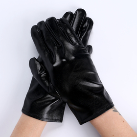Карнавальный аксессуар- перчатки , цвет черный металлик,искусственная кожа