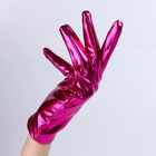 Карнавальный аксессуар- перчатки , цвет фуксия металлик ,искусственная кожа - Фото 2