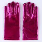 Карнавальный аксессуар- перчатки , цвет фуксия металлик ,искусственная кожа - Фото 3
