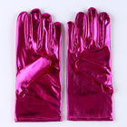 Карнавальный аксессуар- перчатки , цвет фуксия металлик ,искусственная кожа - Фото 4