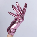 Карнавальный аксессуар- перчатки , цвет розовый металлик ,искусственная кожа - Фото 2