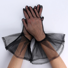 Карнавальный аксессуар- перчатки прозрачные с длинной юбочкой, цвет черный - фото 8467079