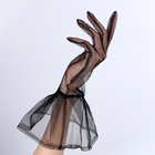 Карнавальный аксессуар- перчатки прозрачные с длинной юбочкой, цвет черный - Фото 2
