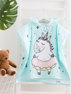 Полотенце - пончо детское махровое «Крошка Я. Единорог», 60×120 см, хлопок 100%, голубое - Фото 6