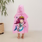 Полотенце - пончо детское LoveLife «Русалочка», махра, 60×120 см, хлопок 100%, розовое - Фото 4