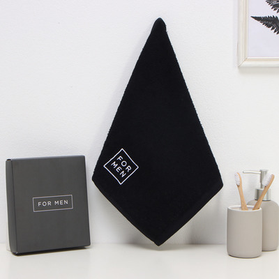 Полотенце махровое «Этель» For men, 35×50±5 см, хлопок 100%, чёрное