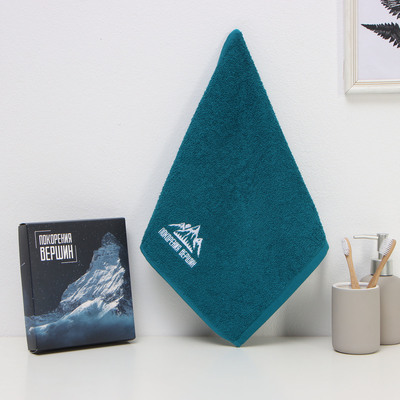 Полотенце махровое «Этель. Покорения вершин», 35×50±5 см, хлопок 100%, бирюзовое