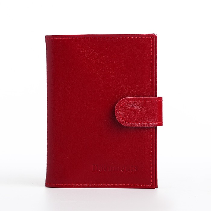 Обложка д/автодок+паспорт, 10*1,5*13,5, мат красный