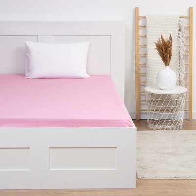 Простыня 1.5 спальная «Этель», 150×215 см, розовая, бязь