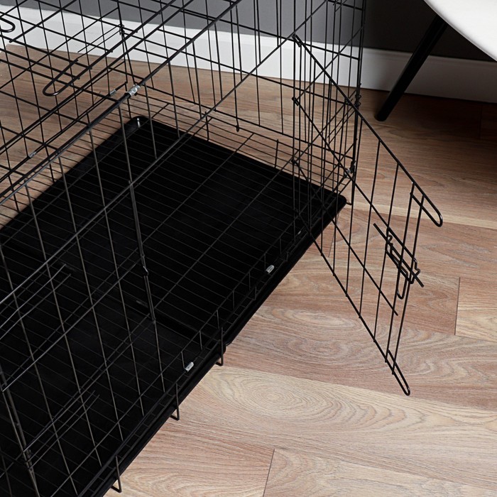 Клетка с люком для собак и кошек, 100 х 60 х 70 см, чёрная