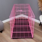Клетка с люком для собак, 130 х 60 х 70 см, розовая - фото 8720114