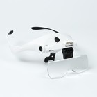 Лупа налобная (очки), 5 линз в комплекте, подсветка, индикатор заряда - фото 8720216