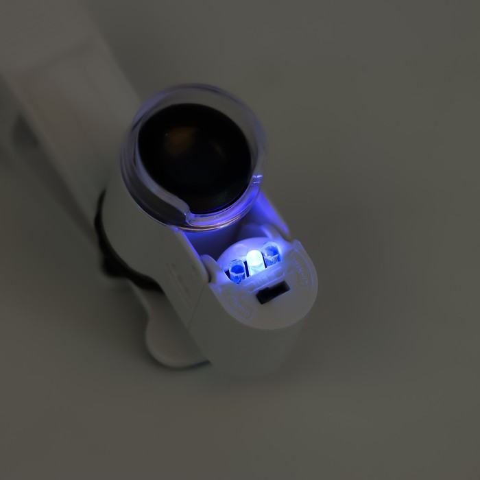 Лупа с линзой 10х для макросъёмки на прищепке для телефона, с подсветкой