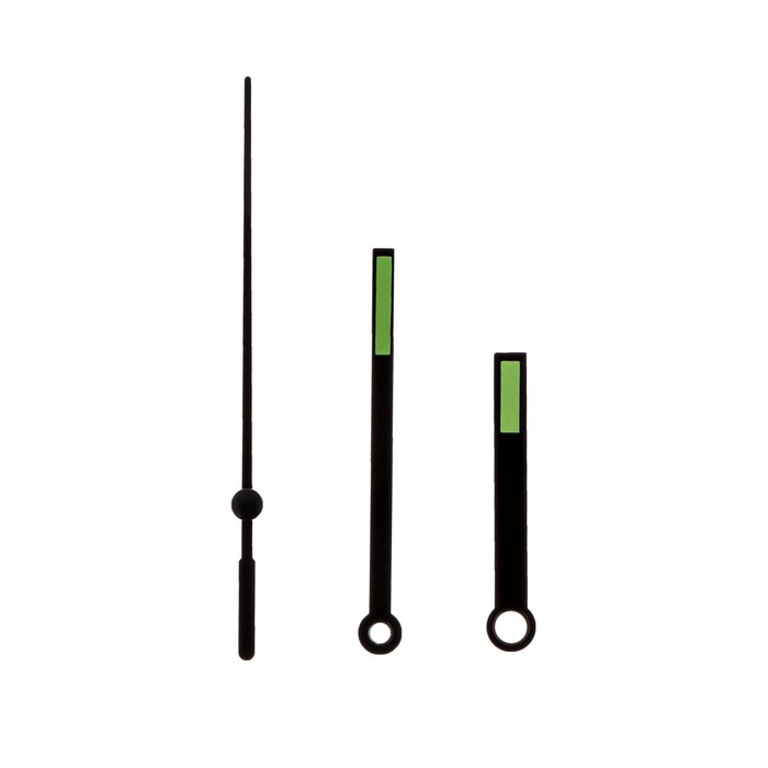 Комплект из 3-х стрелок для часов 50/70/77 мм, фасовка 10 шт, черные - Фото 1