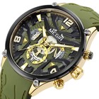 Часы наручные мужские, d-4.6 см, с хронографом, 3 АТМ, светящиеся, зеленые - Фото 2