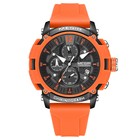 Часы наручные мужские, d-5.1 см, с хронографом, 3 АТМ, светящиеся, оранжевые - фото 320939719