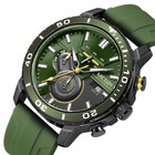 Часы наручные мужские, d-4.6 см, с хронографом, 3 АТМ, светящиеся, зеленые - фото 320939735