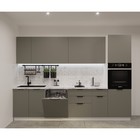 Кухонный гарнитур прямой «ФАСКА 4», 3000×600 мм, цвет белый/обсидиан/мрамор белый - Фото 1