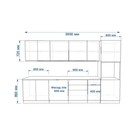 Кухонный гарнитур прямой «ФАСКА 5», 3000×600 мм, цвет белый/пикрит/обсидиан/мрамор - Фото 2