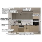 Кухонный гарнитур прямой «ФАСКА 5», 3000×600 мм, цвет белый/пикрит/обсидиан/мрамор - Фото 3