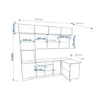 Угловой кухонный гарнитур трехуровневый в потолок арт. 7 ФАСКА Тальк Дуб сонома 2300×1200 - Фото 2