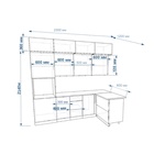 Угловой кухонный гарнитур трехуровневый в потолок арт. 7 ФАСКА Тальк Дуб сонома 2300×1200 - Фото 2